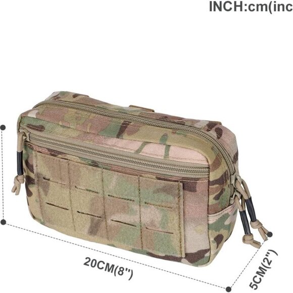 Molle Admin Pouch, EDC Utility Tool Pouch with 1*Tactical Gear Clip and 1*Patch - Picture 8 of 8